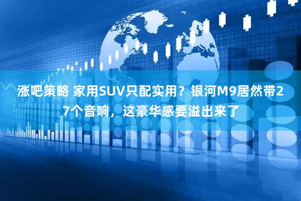 涨吧策略 家用SUV只配实用？银河M9居然带27个音响，这豪华感要溢出来了