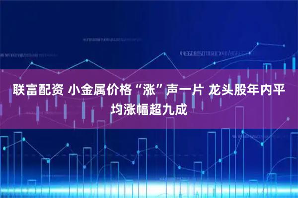 联富配资 小金属价格“涨”声一片 龙头股年内平均涨幅超九成